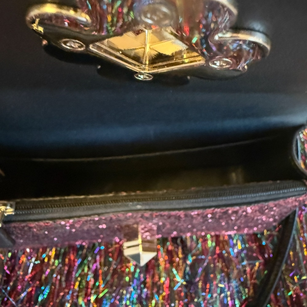 NWOT Kate Spade New York Odette Glitter Mini Bag in Black Cherry - Picture 5 of 6